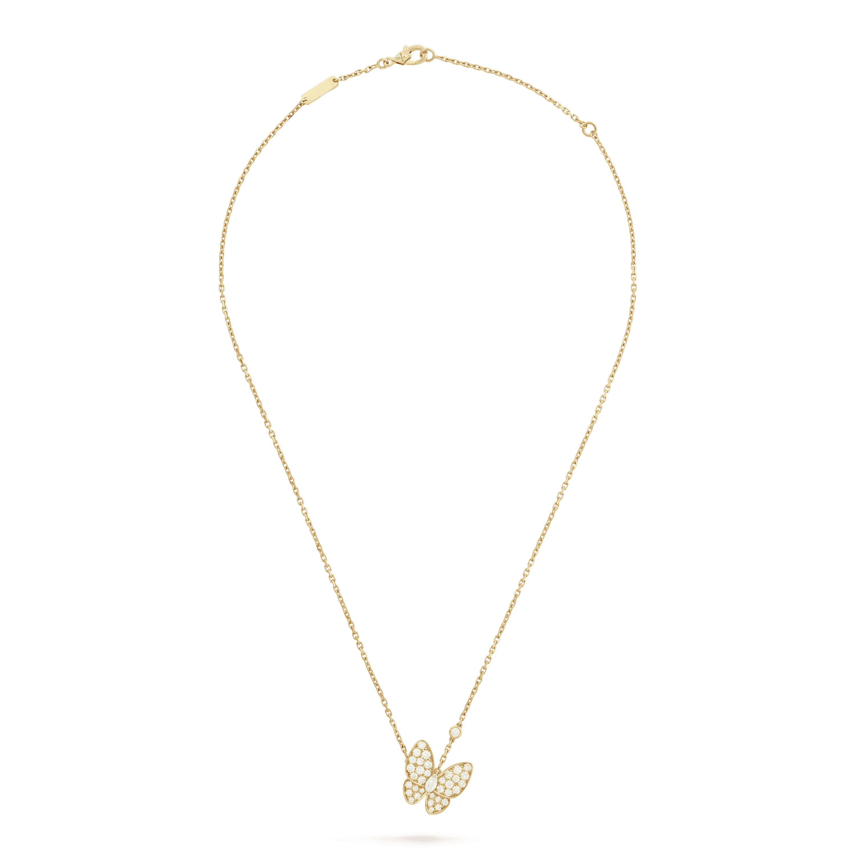 Noble Gold Two Butterfly Necklace