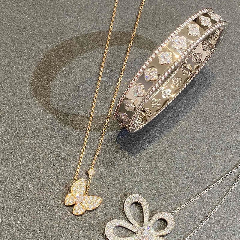 Noble Gold Two Butterfly Necklace