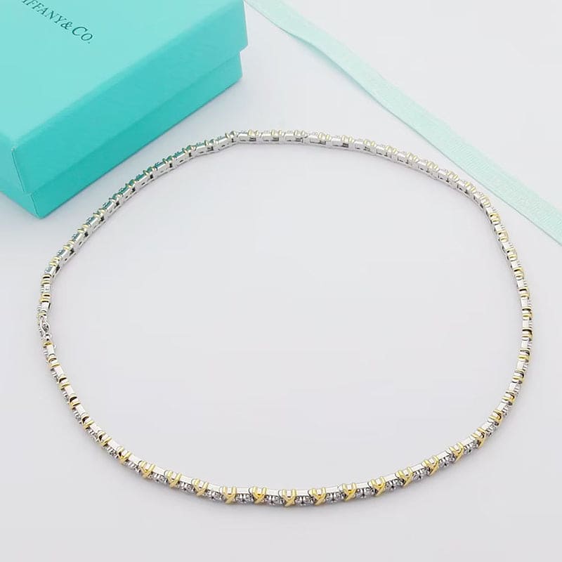 Noble T Schlumberger Eighteen Stone Choker Necklace