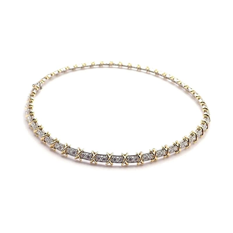 Noble T Schlumberger Eighteen Stone Choker Necklace
