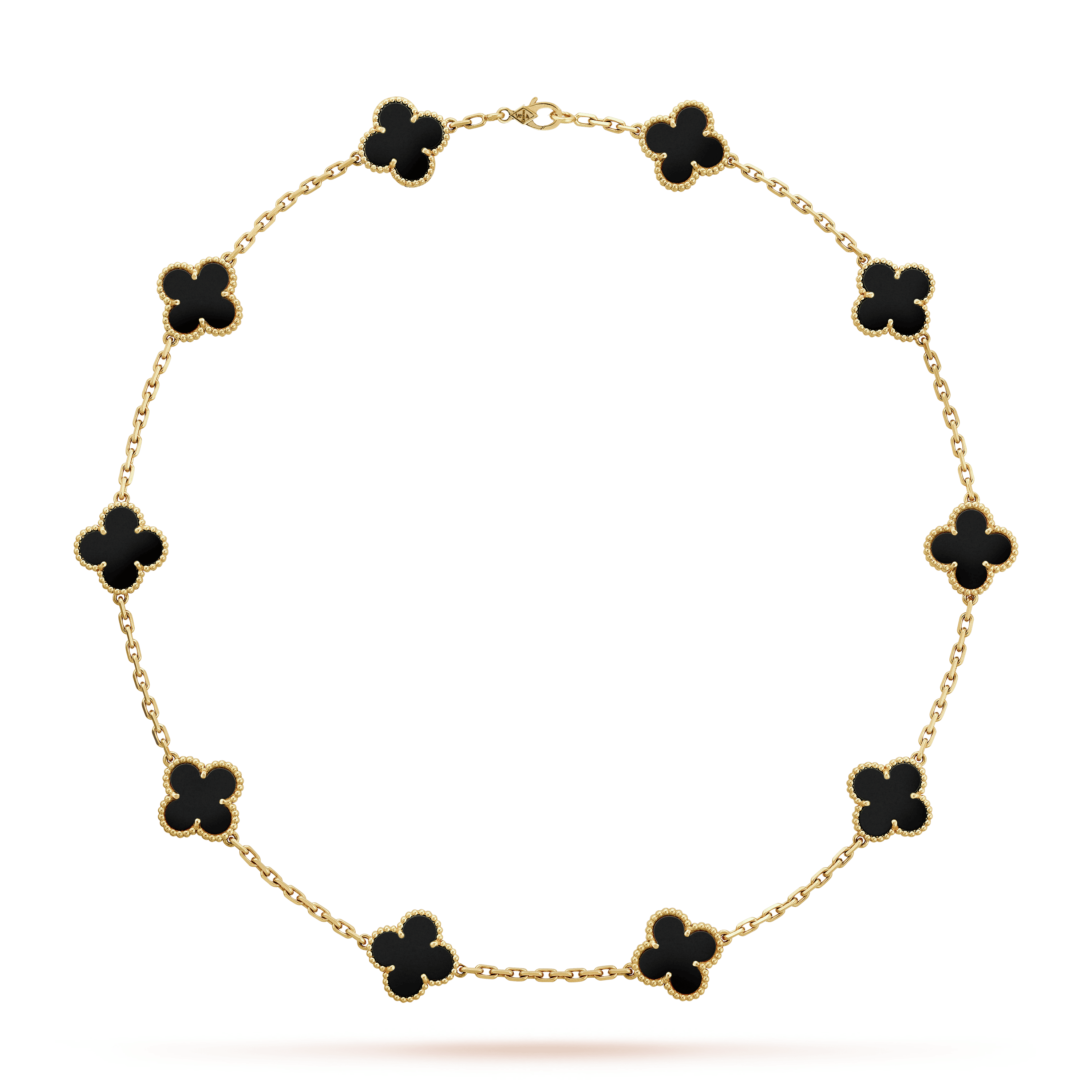 18K Vintage Alhambra Black 10 Motifs Necklace