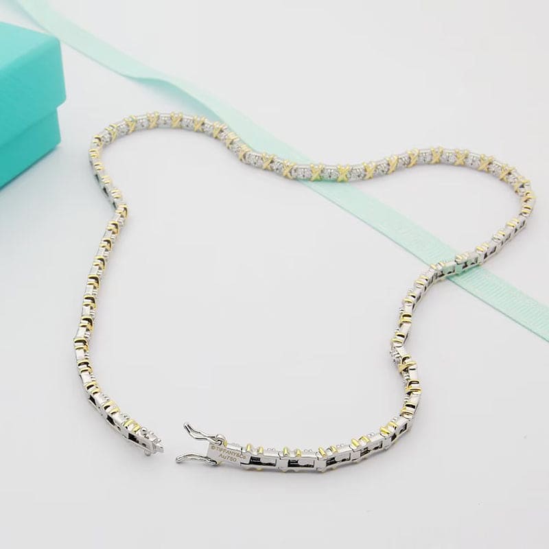 Noble T Schlumberger Eighteen Stone Choker Necklace