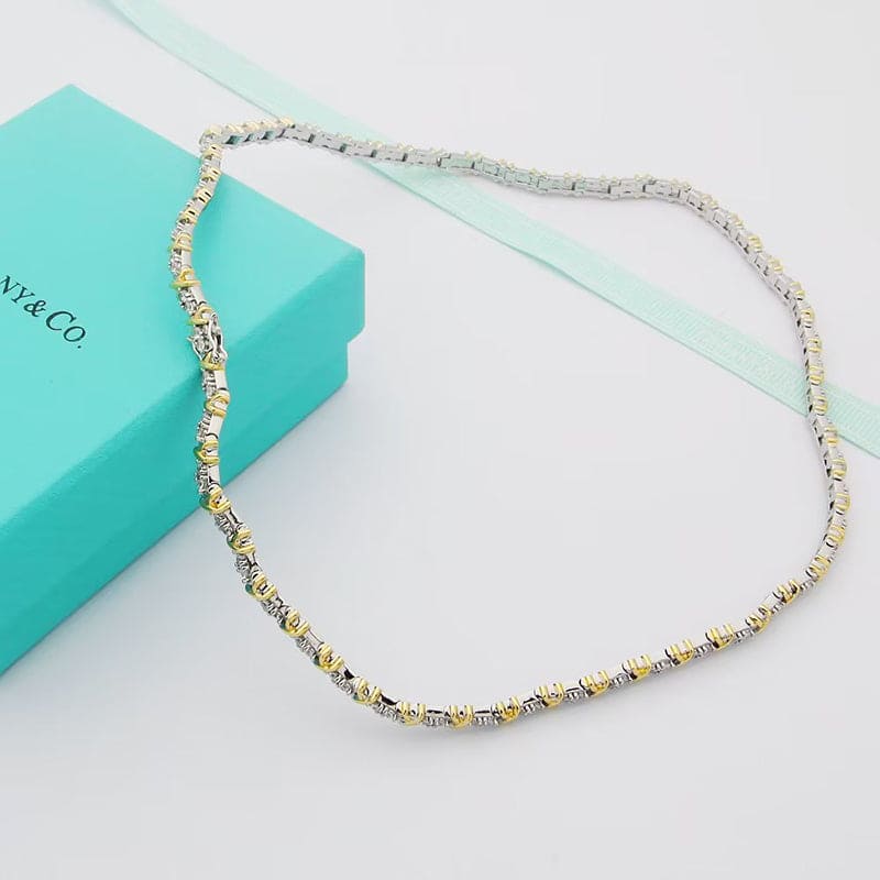 Noble T Schlumberger Eighteen Stone Choker Necklace