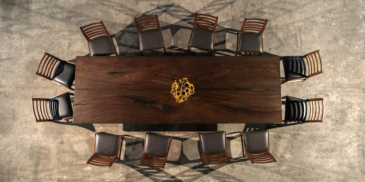 Custom Live Edge Crossbow Conference Table