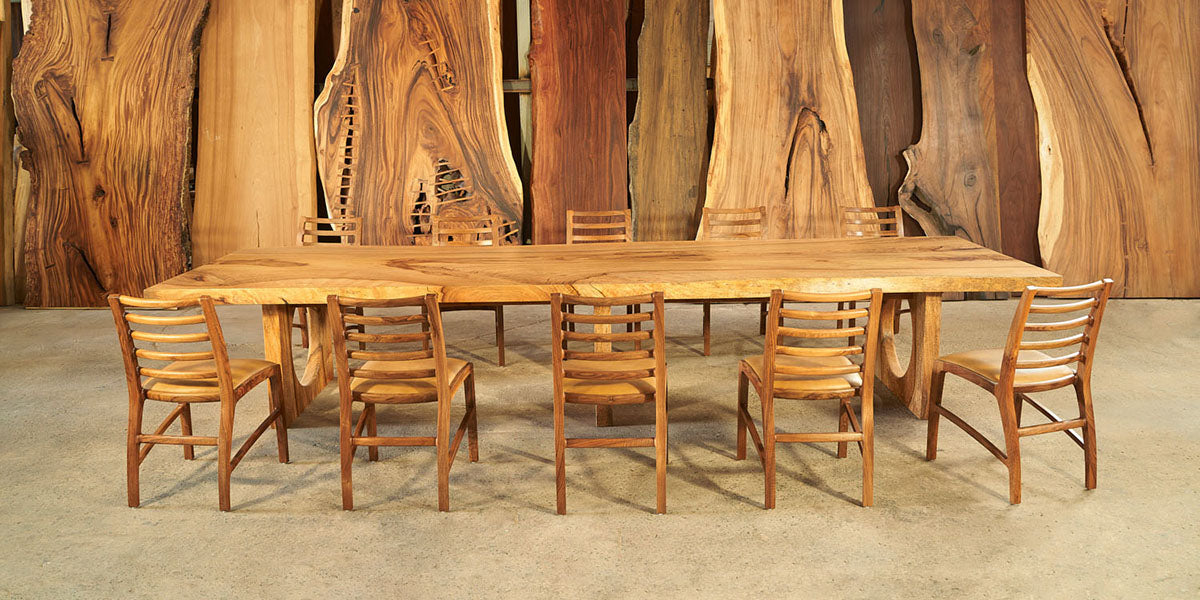 Natural Straight Edge Farmhouse Dining Table