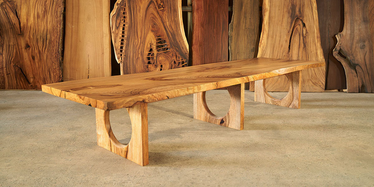 Natural Straight Edge Farmhouse Dining Table