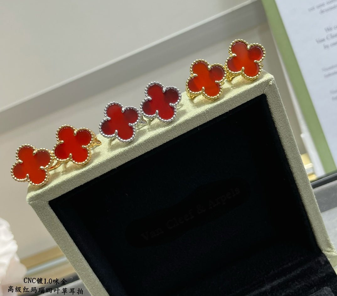 Noble Vintage Alhambra Carnelian Earrings