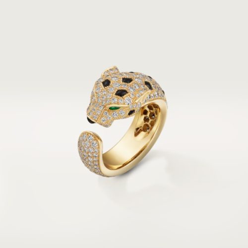 Noble Panthère De Open Diamond Ring Luxury