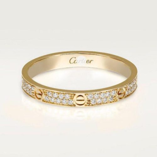 18K Love Diamond-Paved 3mm Ring