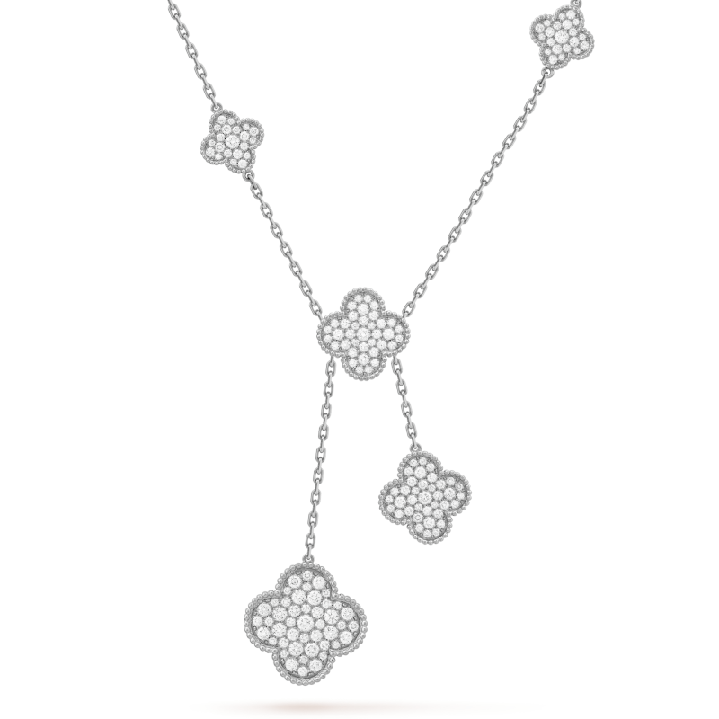 18K Magic Alhambra Six Motifs Diamonds Necklace