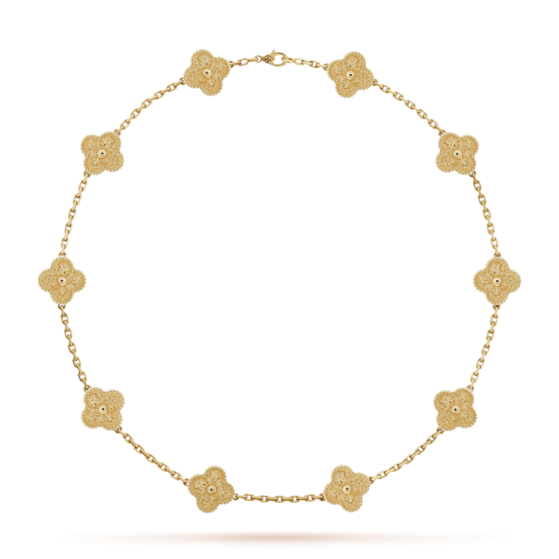 18K Vintage Alhambra 10 Motifs Necklace