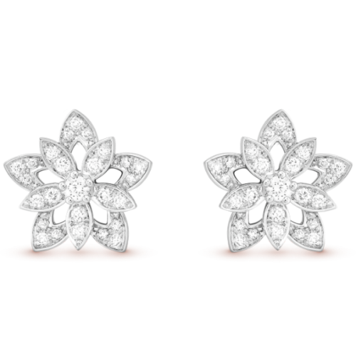 18k Lotus Openwork Earrings