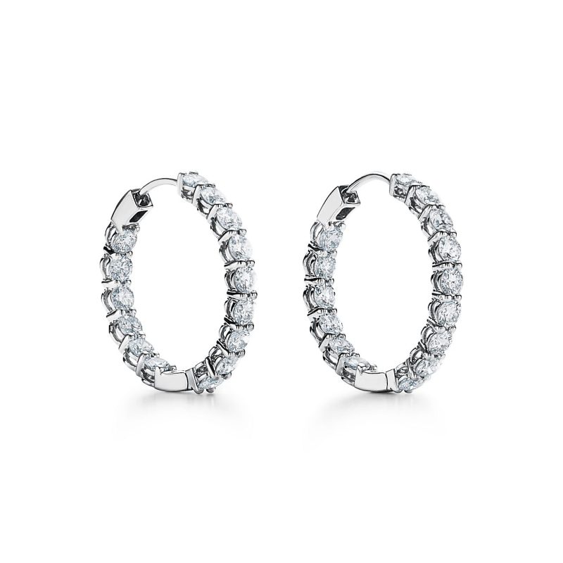 Noble T Hoop Diamonds Earrings