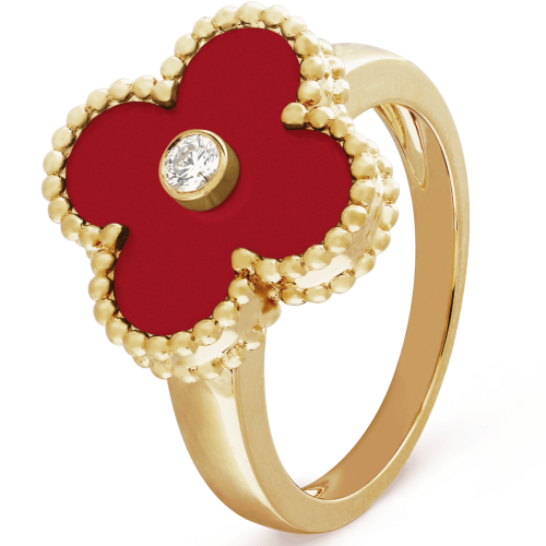 18K Vintage Alhambra Carnelian Ring