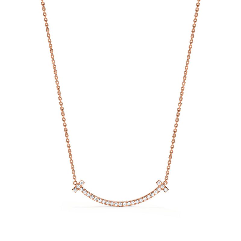 Noble T Medium Diamond Pendant Necklace