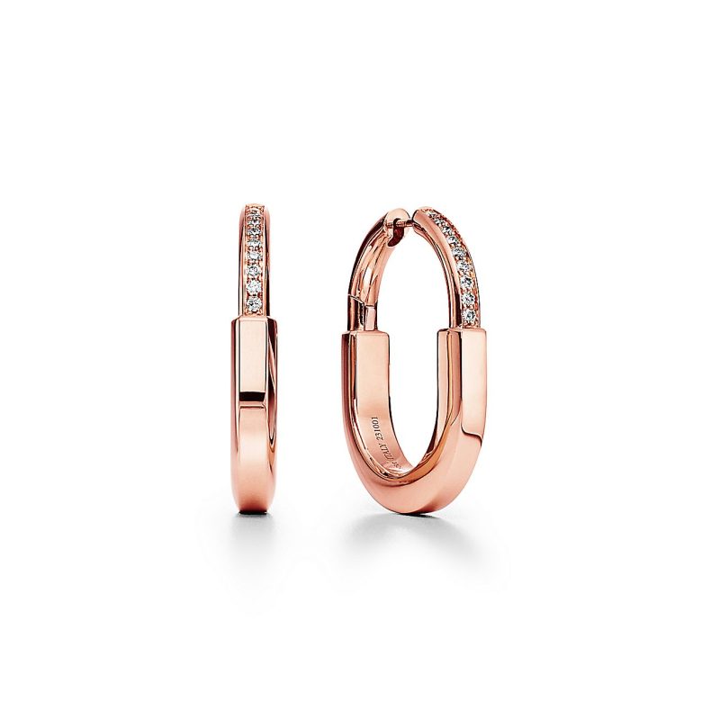 Noble T Lock Diamonds Medium Earrings