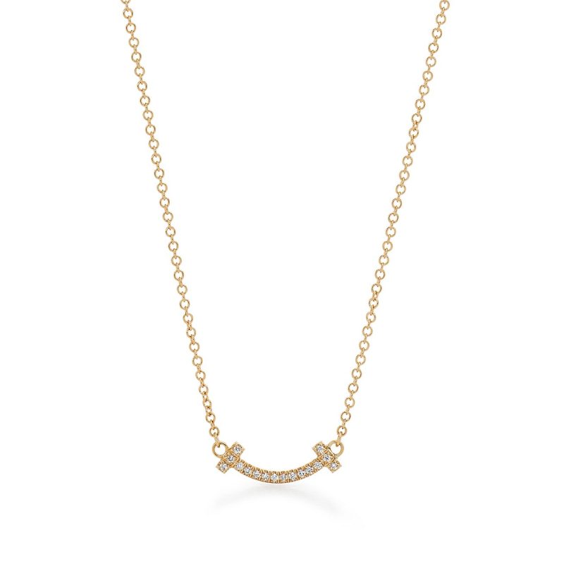 Noble T Small Diamond Pendant Necklace