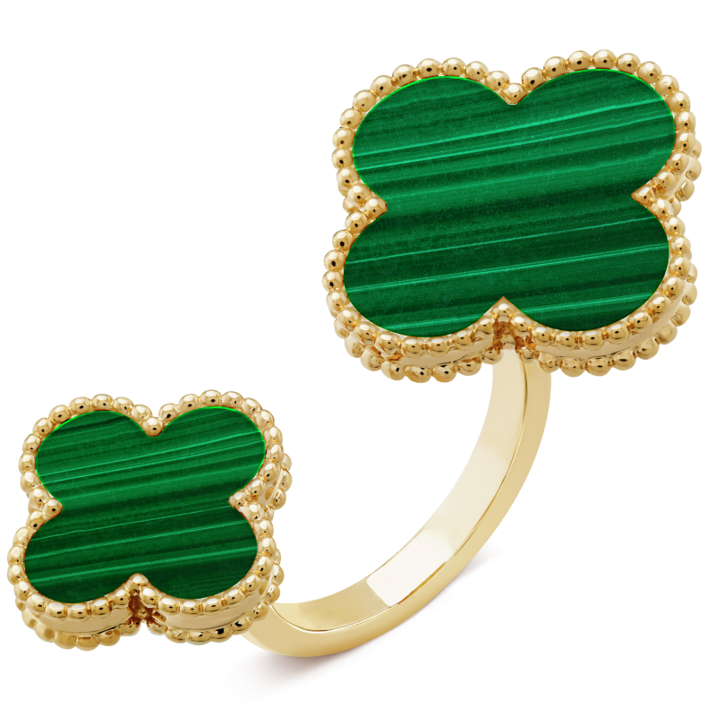 18K Magic Alhambra Malachite Ring