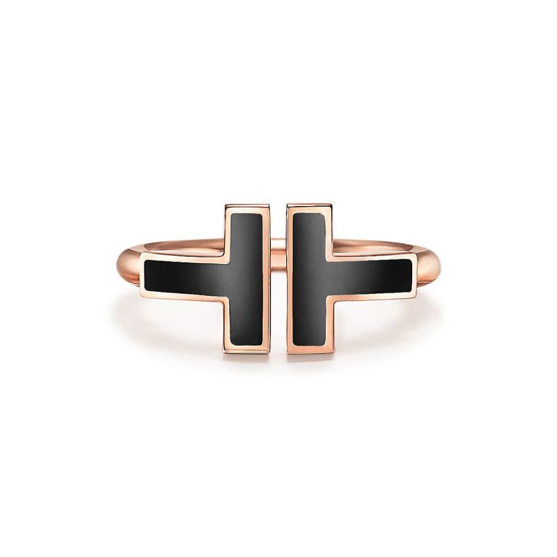 Noble T Black Onyx Wire Ring