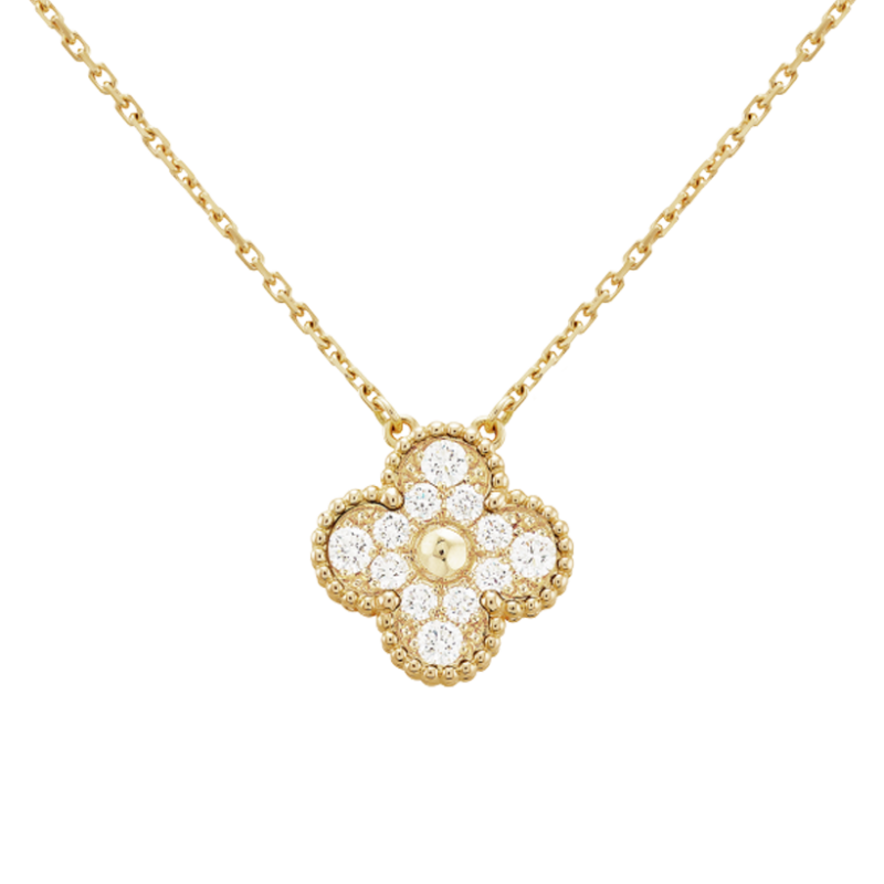 18K Sweet Alhambra Diamond Necklace