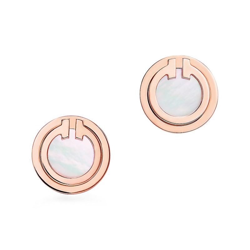 Noble T Mother-of-pearl Circle Earrings