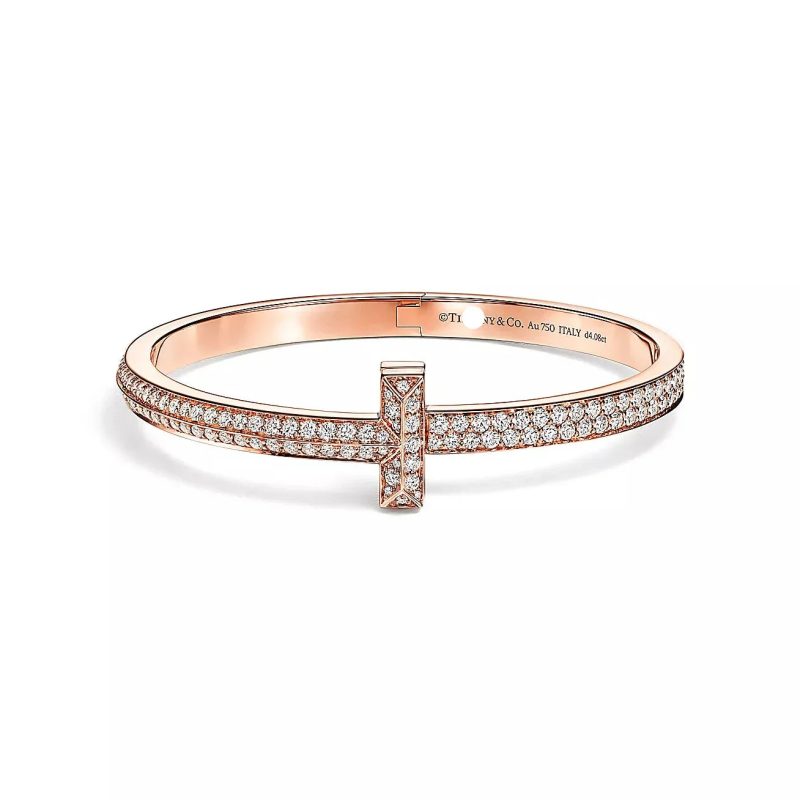 Noble T1 Wide Diamond Hinged Bangle Bracelet