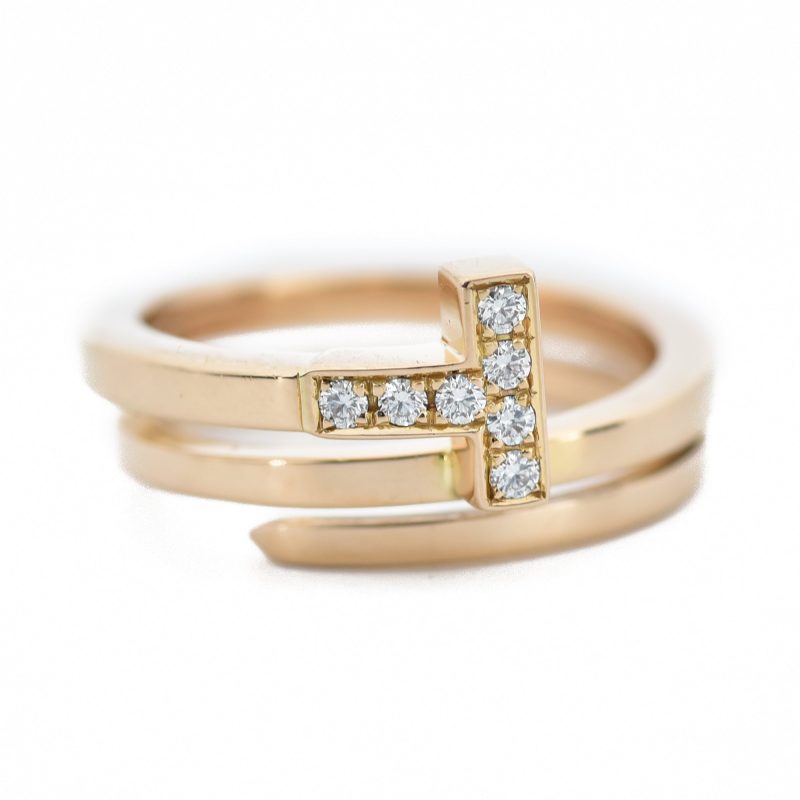 Noble T Diamond Square Ring