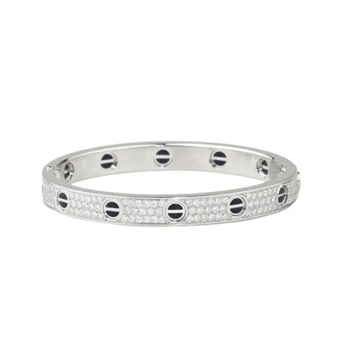 Noble Diamond-paved Ceramic Love Bracelet Elegant Jewelry
