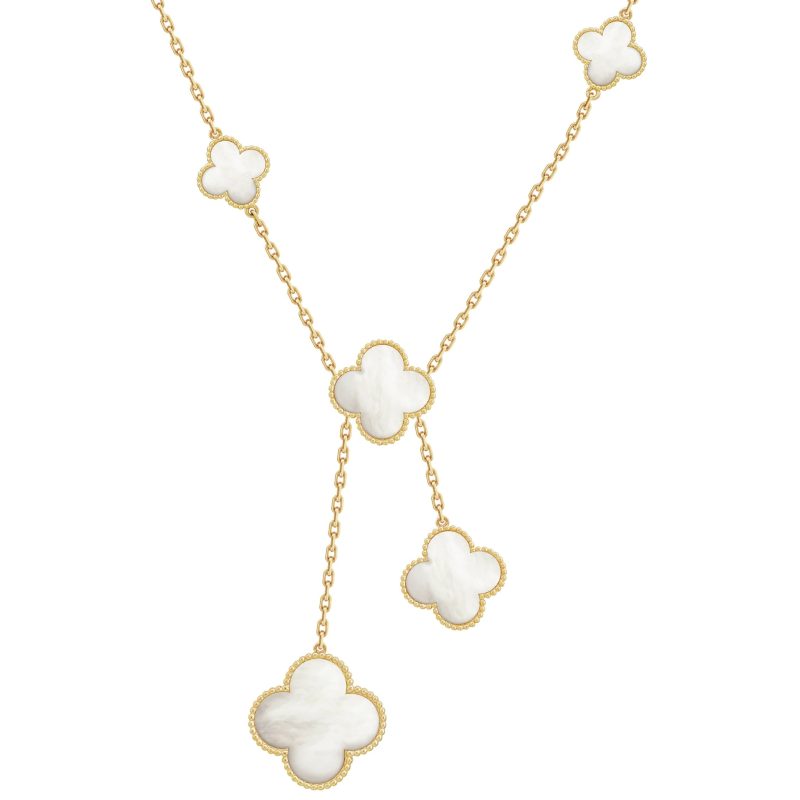 18K Magic Alhambra Six Pearls Motifs Necklace