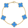 18K Vintage Alhambra Five Motifs Agate Bracelet