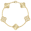 18K Vintage Alhambra Five Motifs Diamonds Bracelet