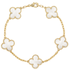 18K Vintage Alhambra Five Motifs Pearl Bracelet