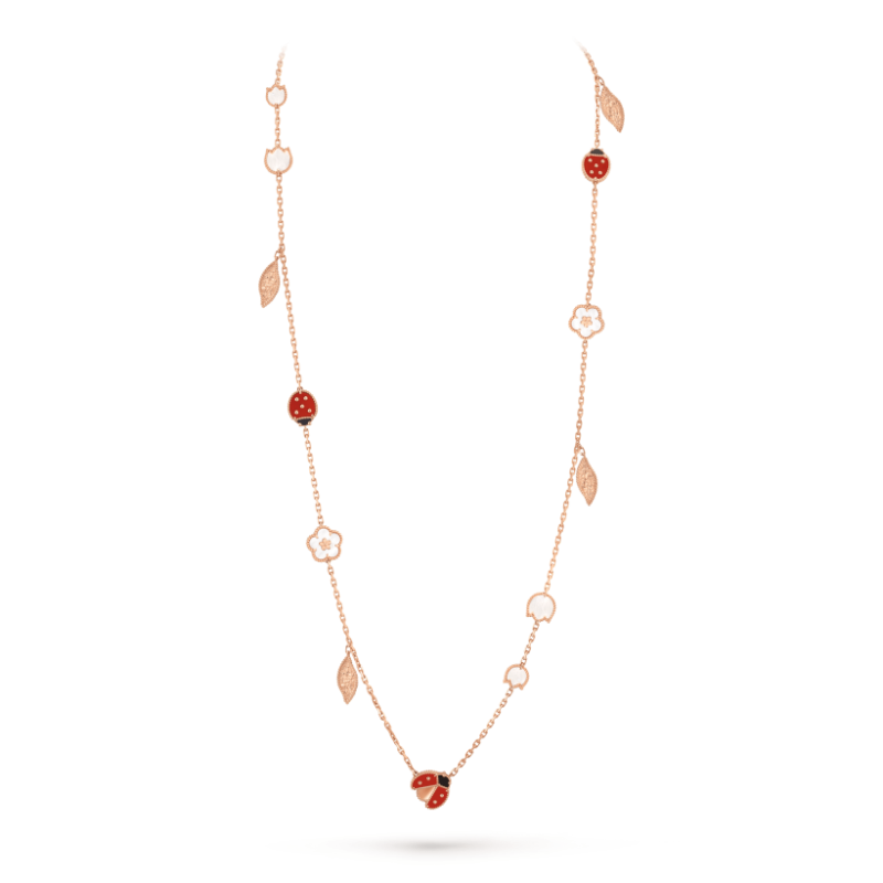 Noble Lucky Spring 15 Motifs Rose Gold Necklace