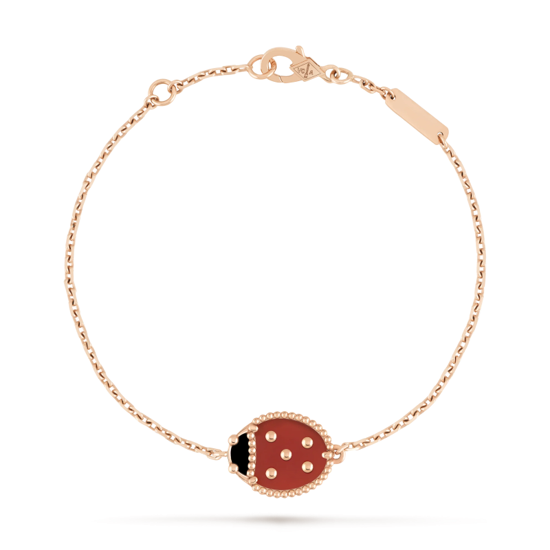 Noble Lucky Spring Closed Wings Bug Rose Gold Bracelet