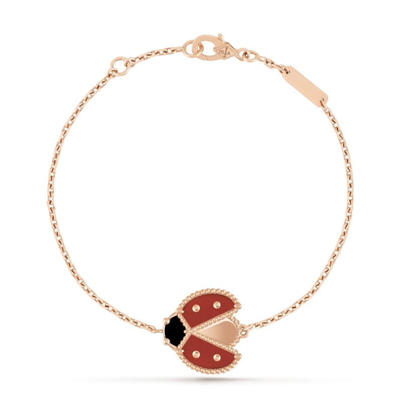 Noble Lucky Spring Open Wings Bug Rose Gold Bracelet