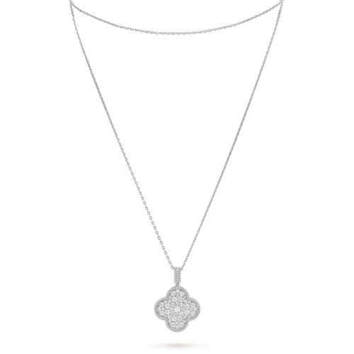 18K Magic Alhambra One Motifs Diamonds Necklace