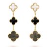 18k Magic Alhambra Three Pearls Motifs Earrings