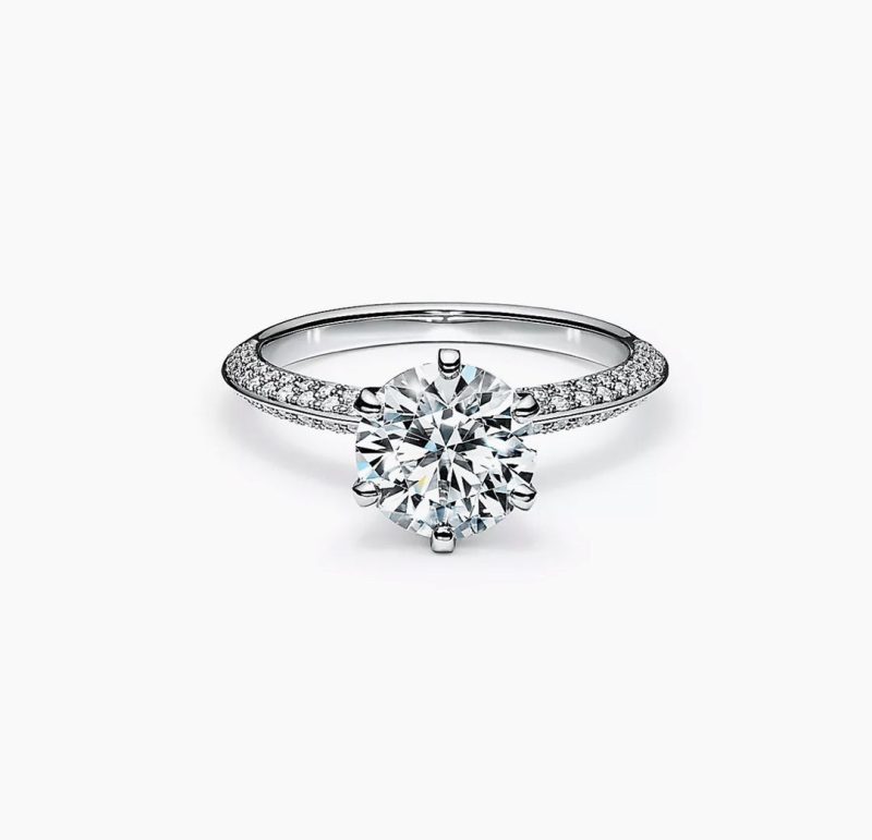 Noble T Pavé Setting Engagement Ring