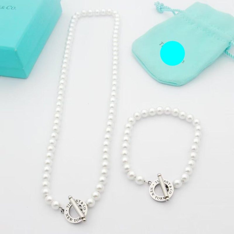 Noble T Tag Beads Necklace