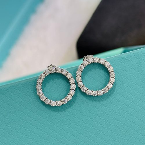 Noble T Circle Diamonds Earrings